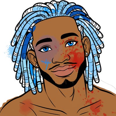 beautiful african american man with dreads