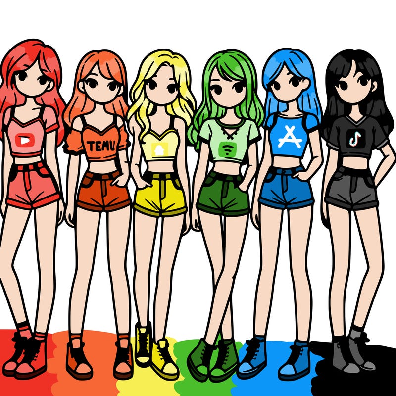 a group of girls wearing crop tops and shorts
