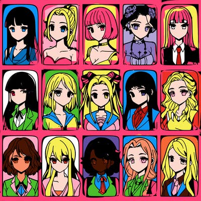 girls that look diffrent anime