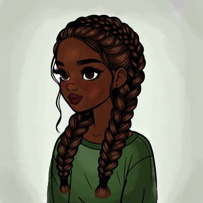 realistic girl with braids