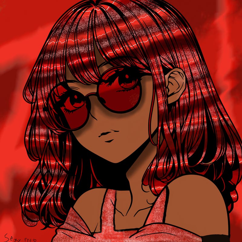 manga woman character with glasses and nice lips