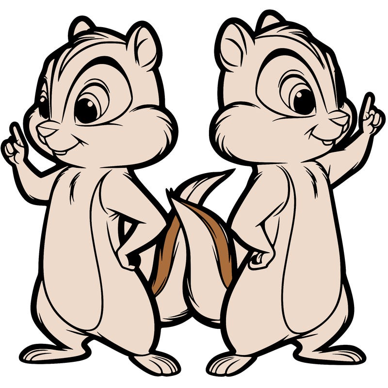 two tamias standing up split realistic