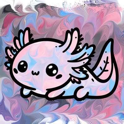 cute easy baby axolotl