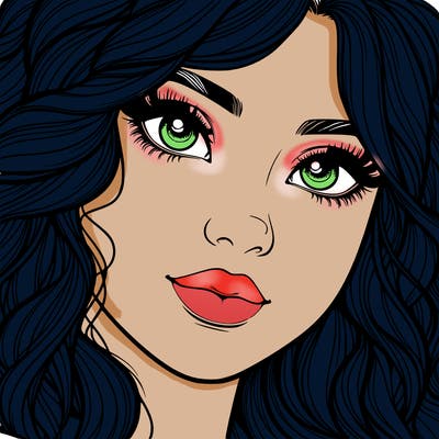 beautiful realistic girl close up to the camera with wavy hair,