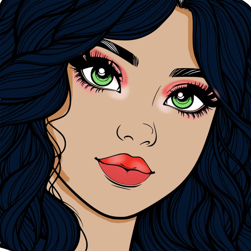 beautiful realistic girl close up to the camera with wavy hair,