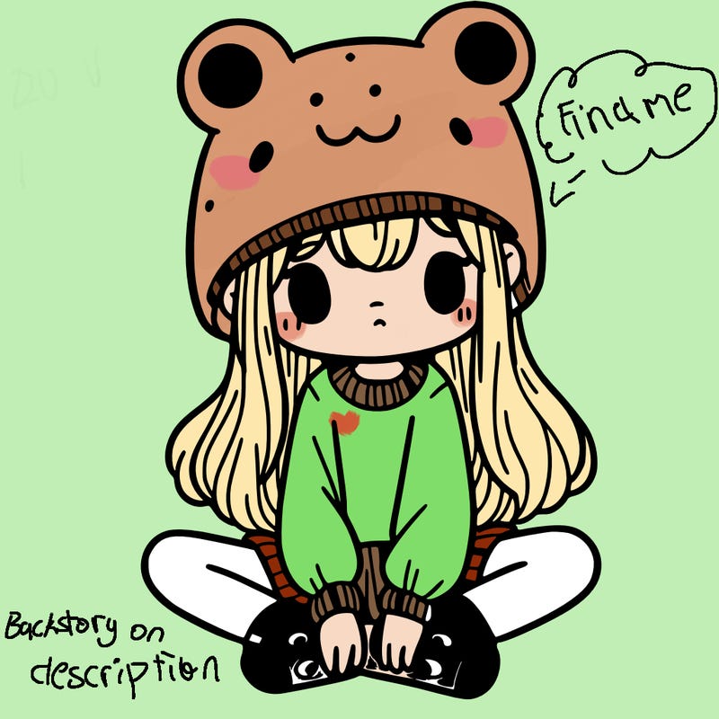 a girl wearing a frog hat and some frog socks
