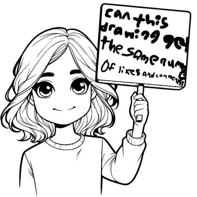 realistic girl holding up a sign