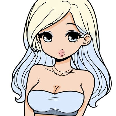 a pretty young girl in a tube top