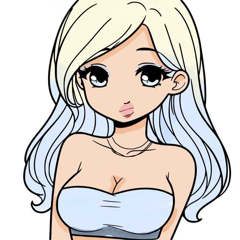 a pretty young girl in a tube top