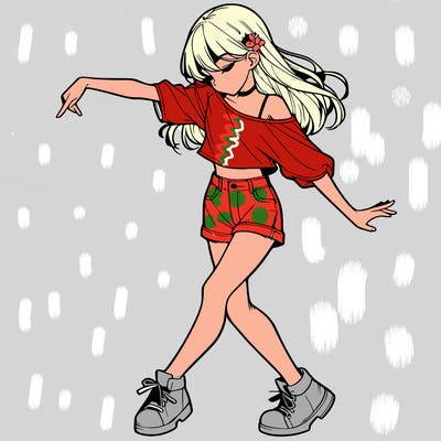realistic girl danceing