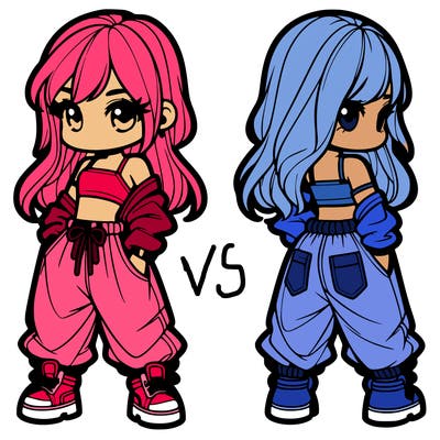 girl in crop top and baggy pants