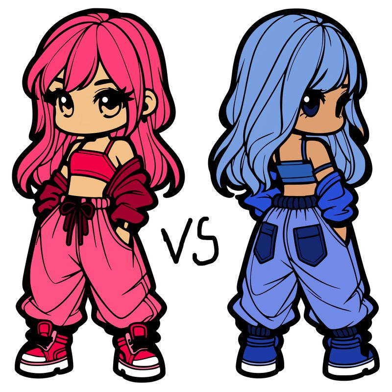 girl in crop top and baggy pants