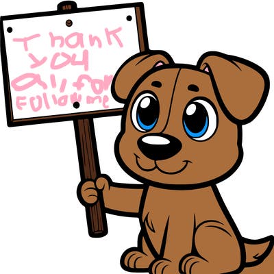dog holding a sign