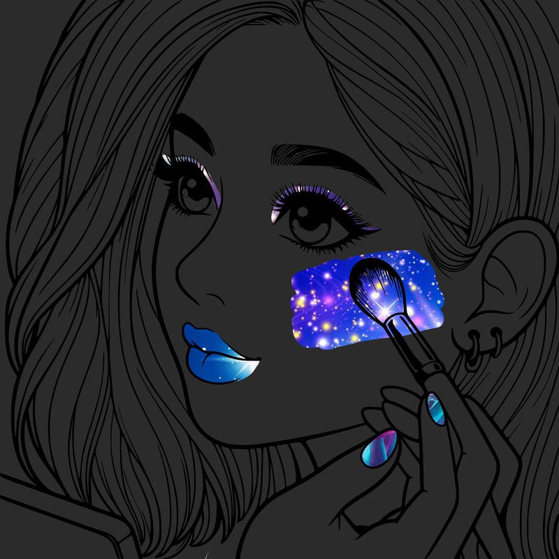 a realistic girl doing her makeup