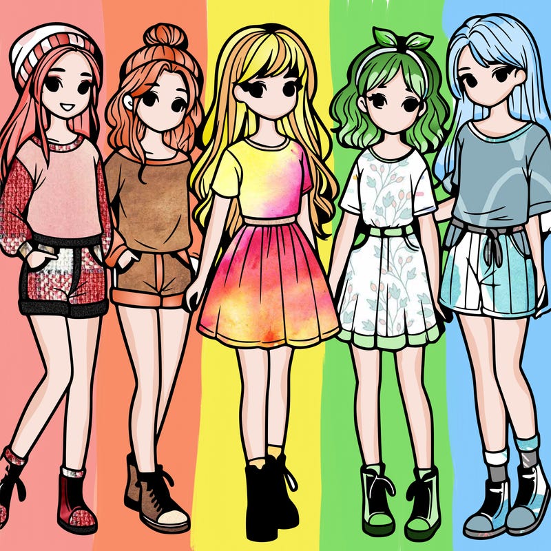 a group of five girls