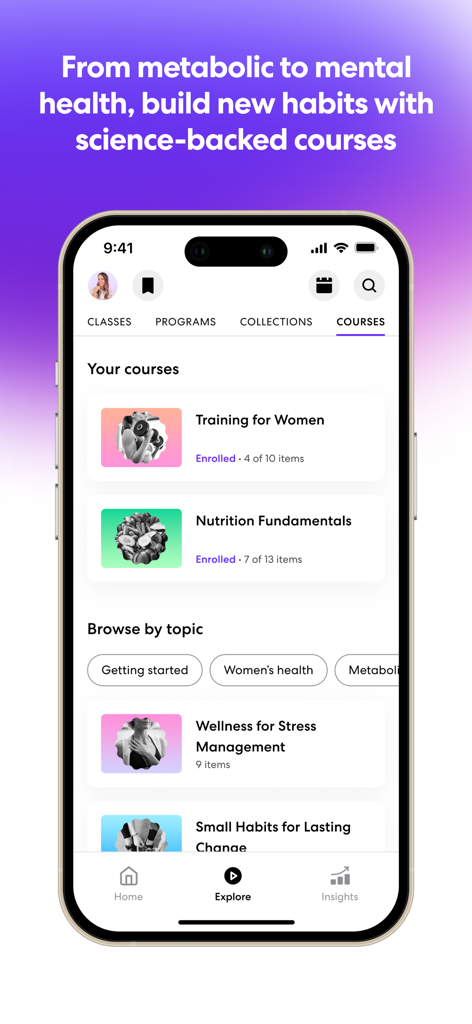 obé | Fitness for women - Die obé Fitness App zeigt Kurse für Frauengesundheit, Ernährung und Wellness an.