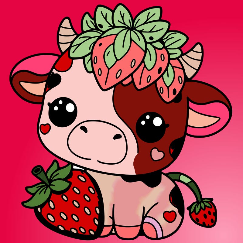 cute strawberry cow