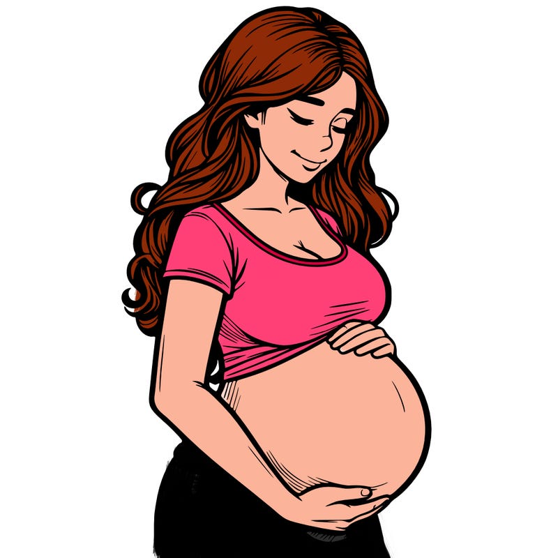 woman heavily pregnant realistic