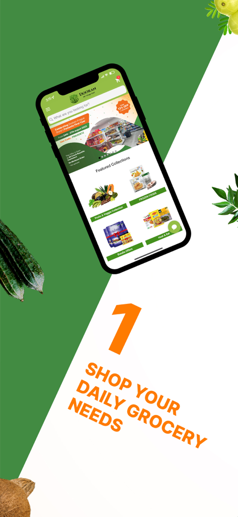 Dookan-Online Groceries - Dookan-App-Oberfläche zum Einkaufen von täglichen Lebensmitteln in Europa