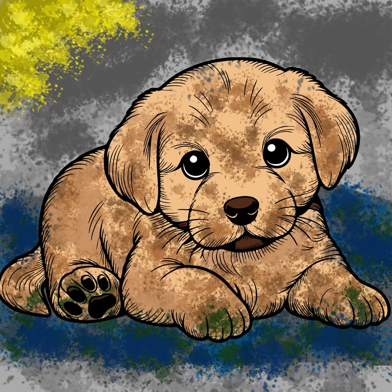 a cute realistic puppy