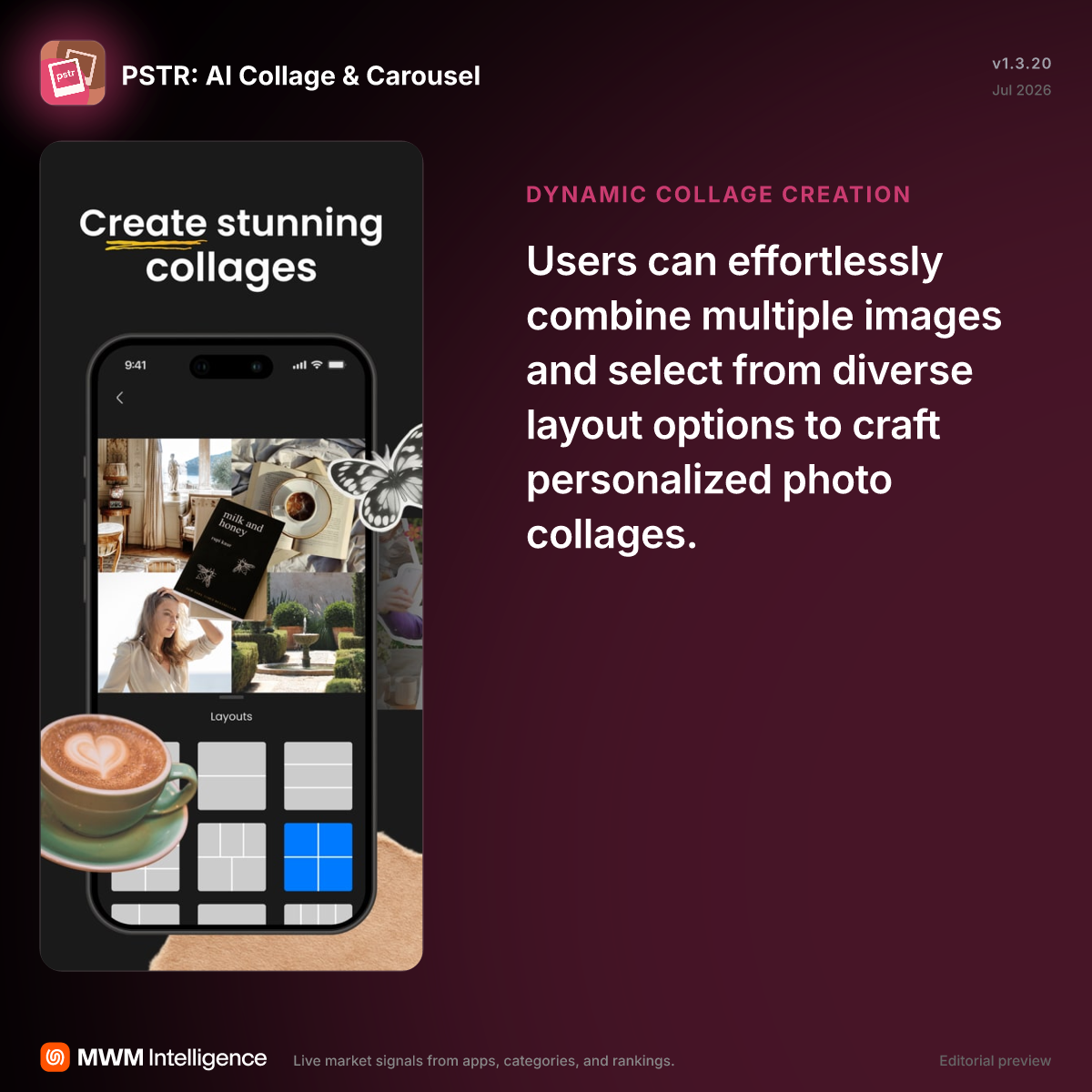PSTR: AI Collage & Carousel - Photo & Video App | MWM