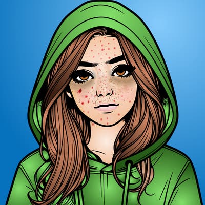 realistic girl with a hoodie