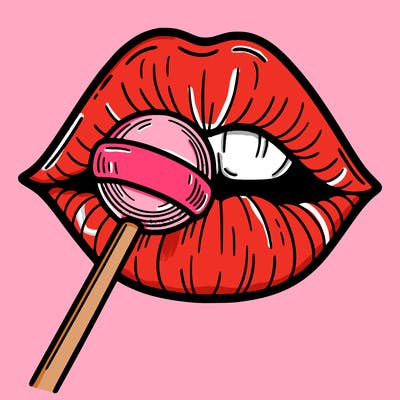 lips with lollipop