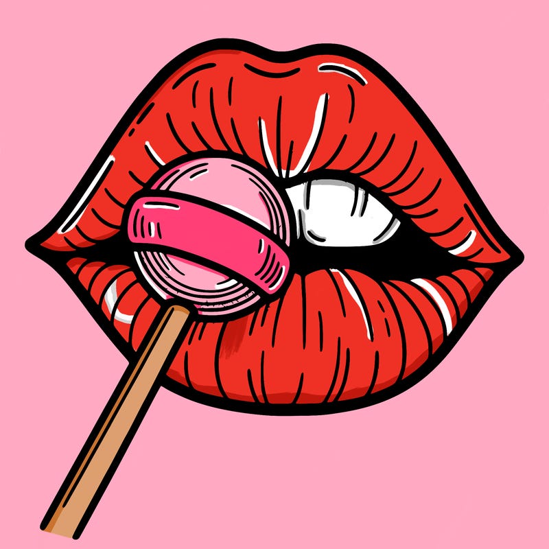lips with lollipop