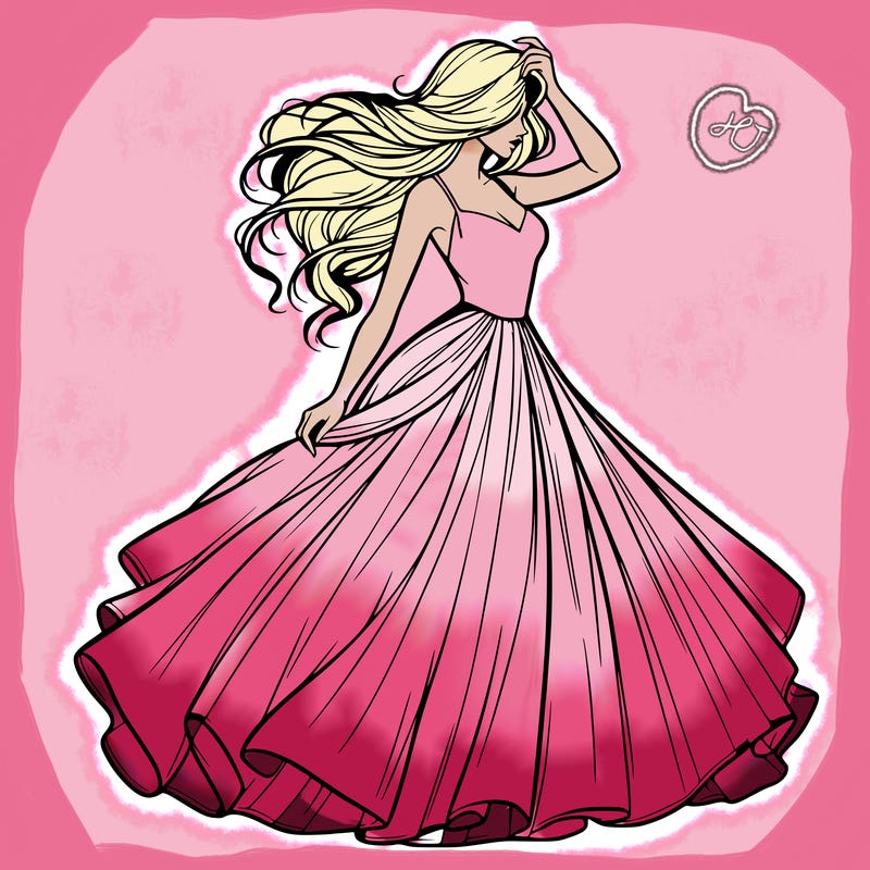 realistic woman with dress flowing in the wind