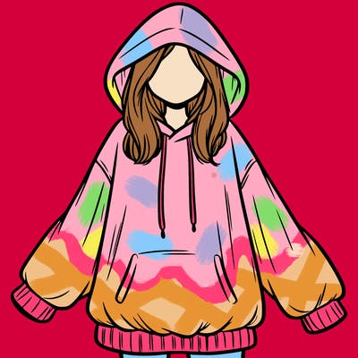 girl in oversized hoodie