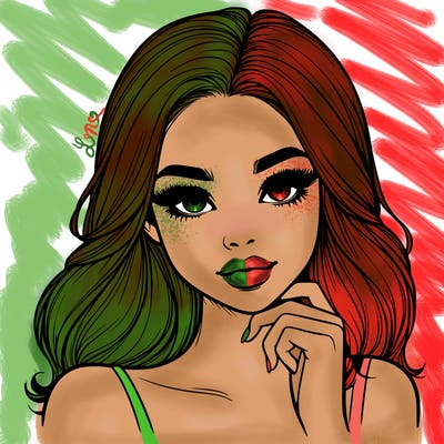 realistic girl with makeup pretty and freckles