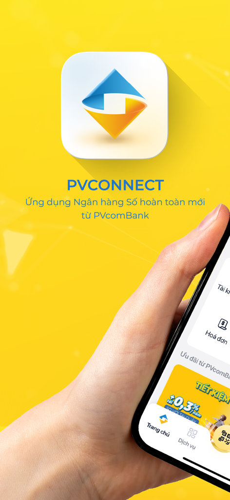 PVConnect - PVConnect digital banking app screen displayed on a smartphone