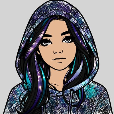 realistic girl with a hoodie