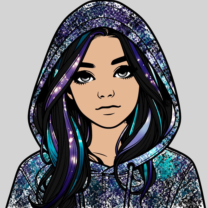 realistic girl with a hoodie