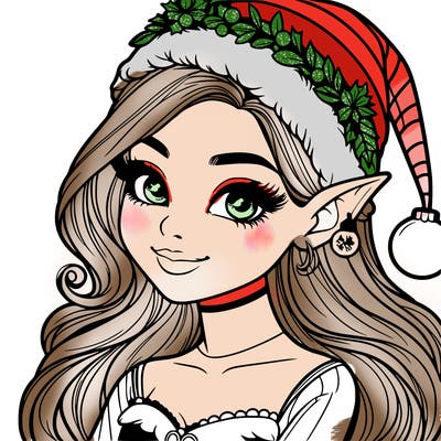 christmas girl elf realistic