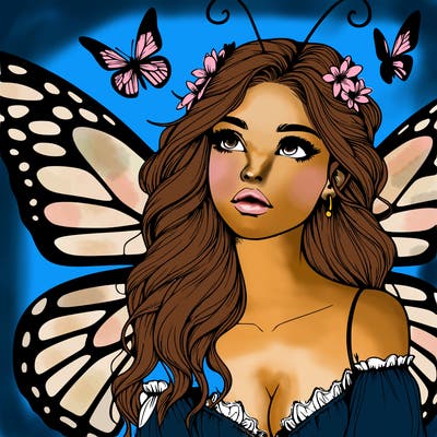 butterfly fairy realistic girl