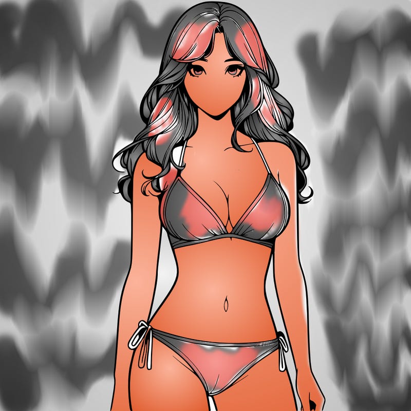 realistic girl with a revealing swimsuit