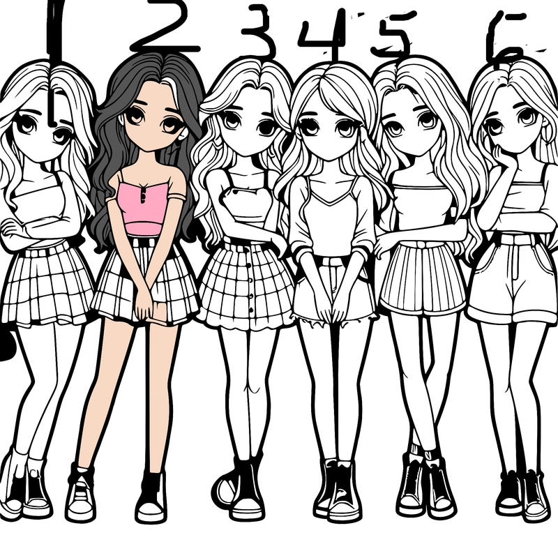 a group of girls realistic