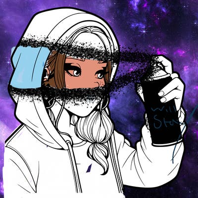 a realistic girl, spray painting