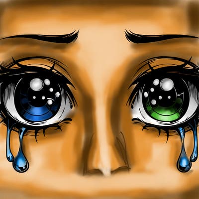 realistic eyes with tears