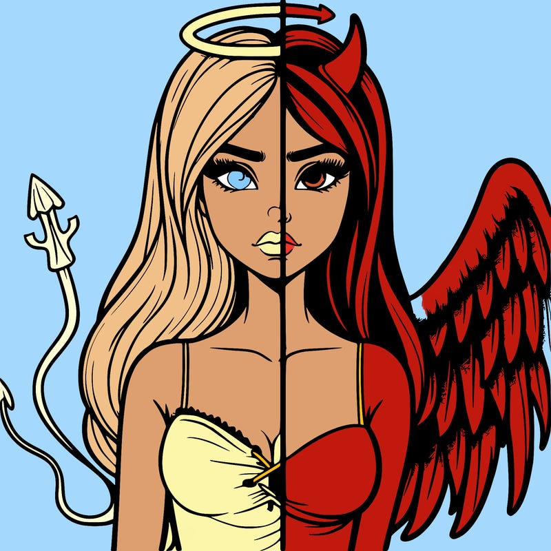 devil vs angel realistic girl