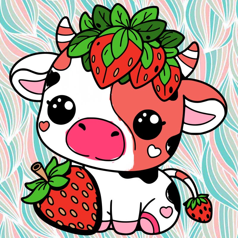 cute strawberry cow