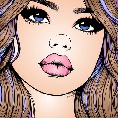 really realistic girl with lips