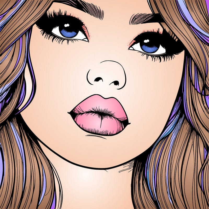 really realistic girl with lips