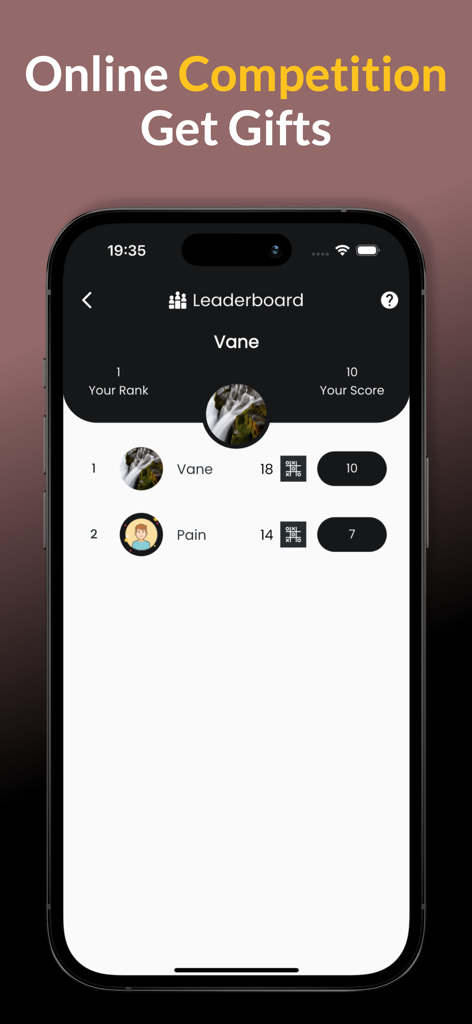 Leaderboard screen in the Cashem All app showing rankings for online competitions.