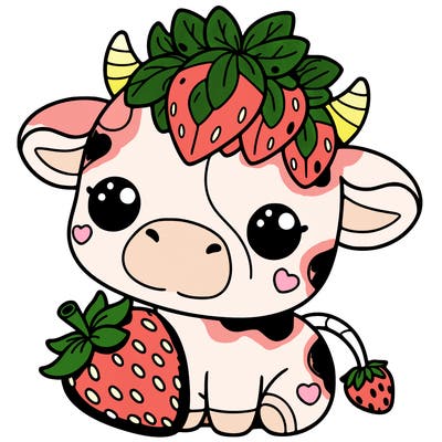 cute strawberry cow