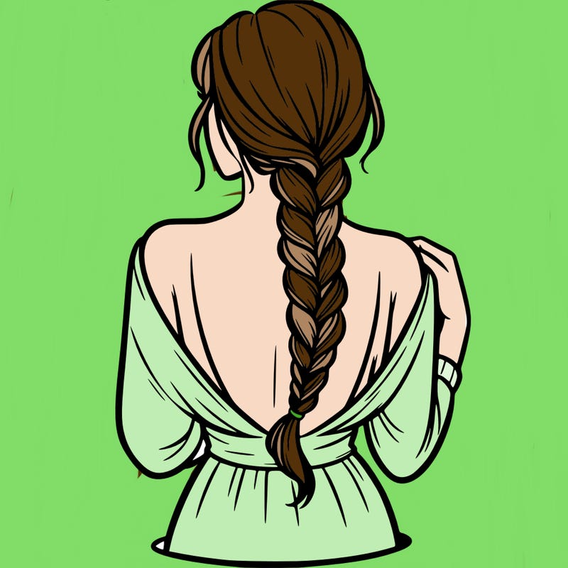woman turning her back with a braid