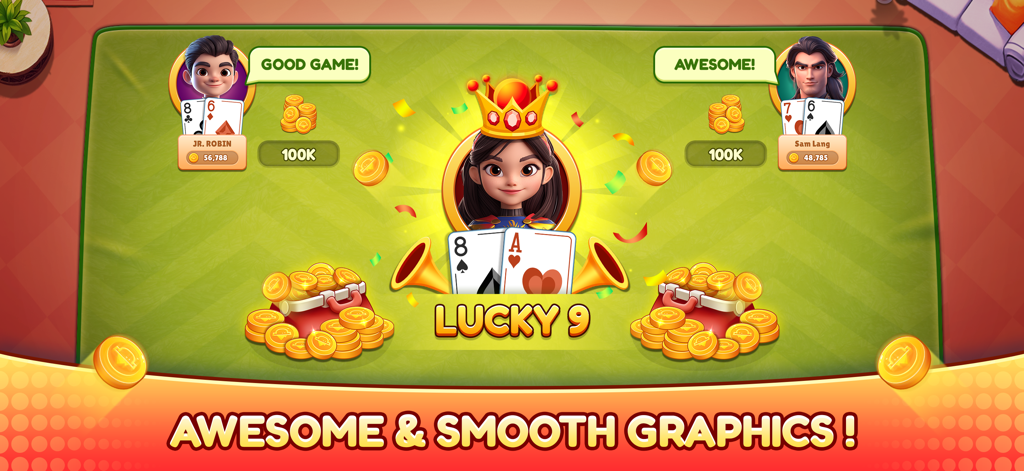 Tongits Club Offline - Lucky 9 card game gameplay in Tongits Club Offline featuring colorful avatars and smooth graphics