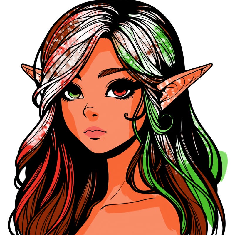 elf girl realistic dark fantasy