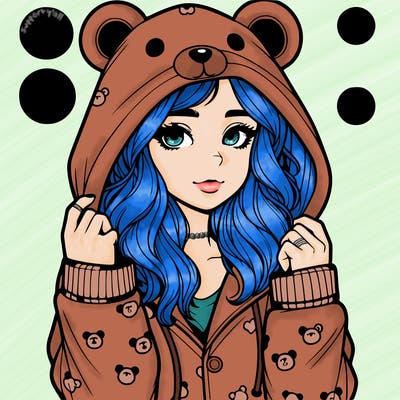 realistic girl in a animal pjs hoodie